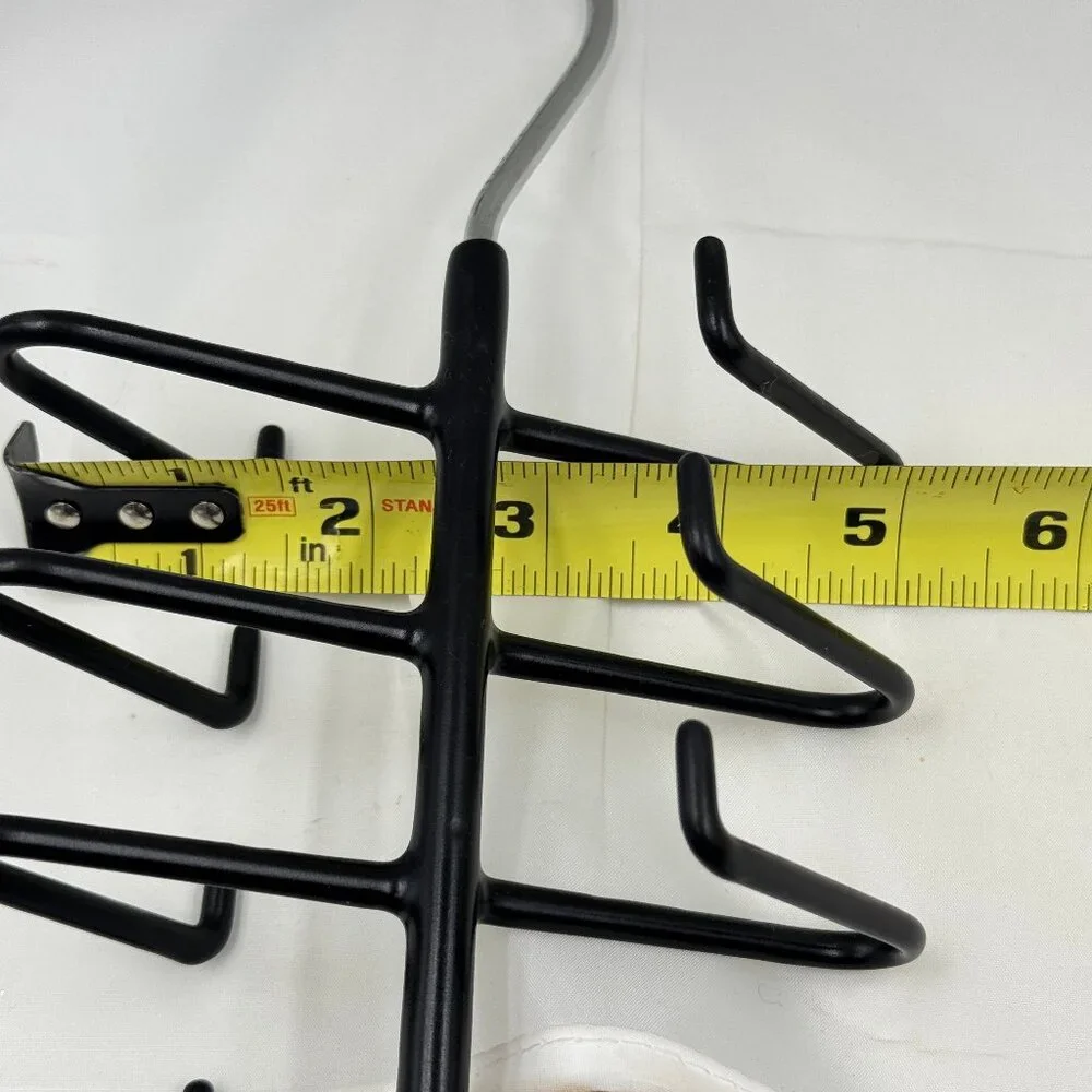Tie Belt Scarf Rack Hanger Organizer Metal Rubber Coated for 12+ Ties + 1 Hook